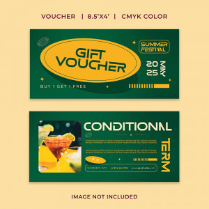 Mẫu voucher giảm giá quán bar file PSD mẫu VC6