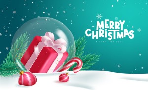 Banner hộp quà dịp noel file vector mẫu BN118