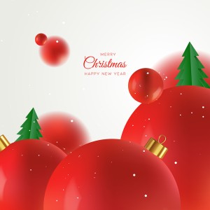 Banner quả cầu trang trí lễ noel file vector mẫu BN251