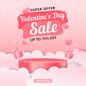 Poster bục trưng bày sản phẩm dịp valentine file EPS và AI mẫu V32