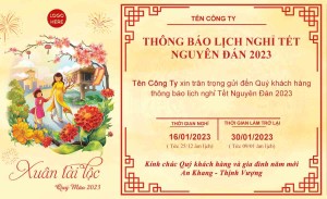 Thông báo lịch nghỉ tết nguyên đán năm 2025 xuân ất tỵ file PSD mẫu số 822