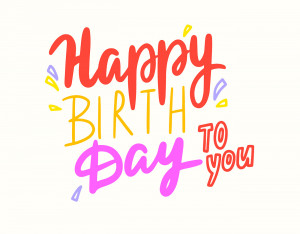 Bộ chữ typo happy birthday mềm mại phối màu file EPS và AI mẫu K176