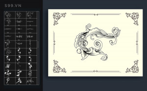 Bộ brush hiệu ứng hoa văn trang trí cho photoshop