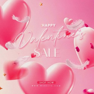 Banner sale ngày valentine lãng mạn file PSD mẫu BV185