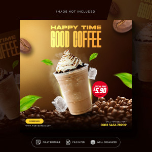 Poster quảng cáo cafe file PSD mẫu CF57