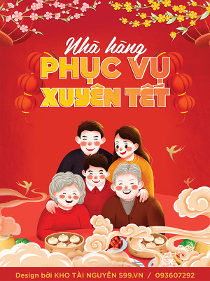 Poster nhà hàng phục vụ tết mẫu - File EPS