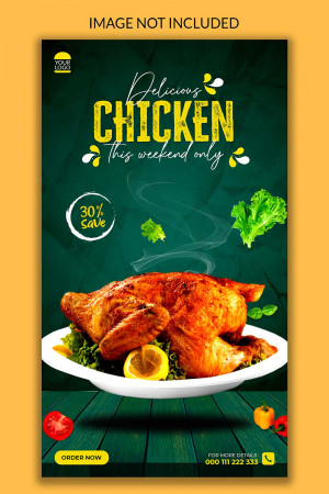 Poster quảng cáo gà KFC file PSD mẫu GR42