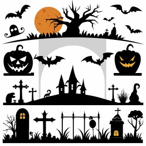 Hình minh họa khung cảnh lễ hội halloween file EPS và AI mẫu MB91