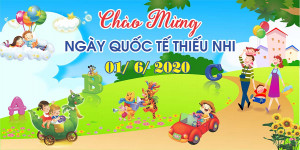 Banner vui chơi ngày quốc tế thiếu nhi file CDR mẫu TN25