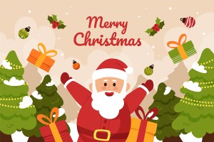 Ảnh vẽ ông gia noel vui nhộn File vector