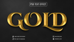 Hiệu ứng text gold file PSD mẫu HU132