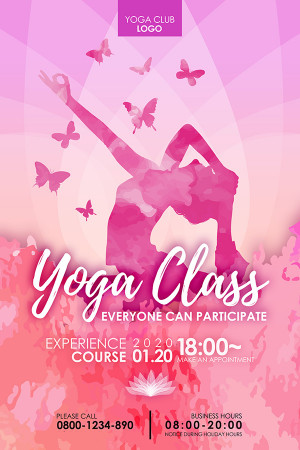 Poster quảng cáo lớp học yoga file PSD - mẫu số 719