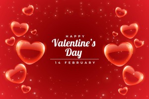 Banner dịp ngày valentine nền đỏ file vector mẫu số 514