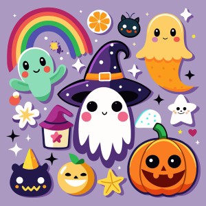 Hình minh họa nhân vật lễ hội halloween dễ thương file EPS - mẫu số 435