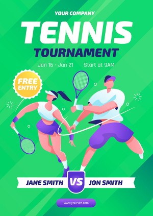 Poster giải đấu tennis file vector mẫu HV49