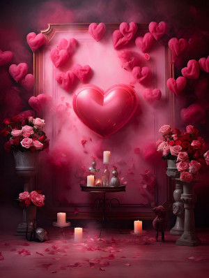 Poster valentine trái tim màu hồng khổng lồ file JPG