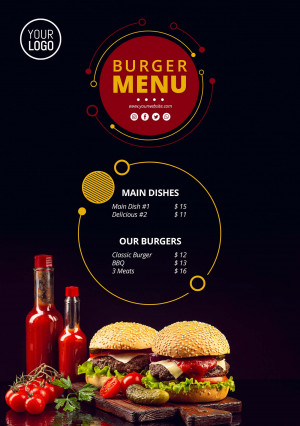 Mẫu menu đồ ăn cách điệu file PSD mẫu H16