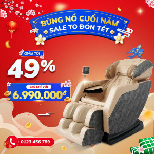 Banner Tết giảm giá ghế massage file AI - mẫu số 492