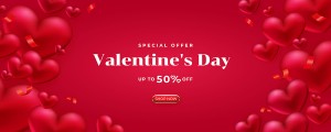 Banner ngày valentine lãng mạn file vector mẫu BV245