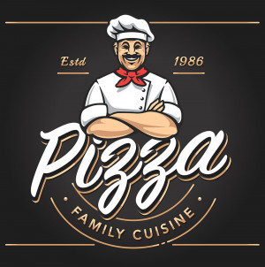 Mẫu thiết kế logo tiệm bánh Pizza K50 file EPS