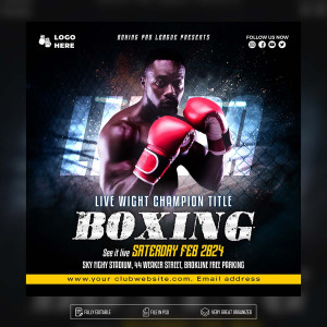 Banner thể thao môn boxing file PSD - mẫu số 69