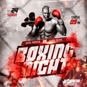 Poster võ sĩ quyền anh thi đấu boxing A08 file PSD