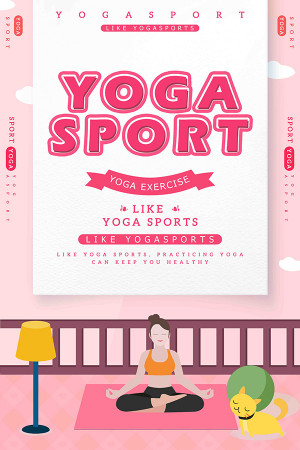 Poster yoga ngồi thiền thư giãn tại nhà file PSD - mẫu số 614