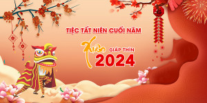 Backdrop tiệc tất niên cuối năm 2024 - File AI