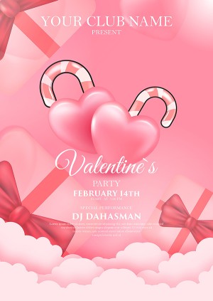 Poster dịp lễ valentine  file vector mẫu BV331