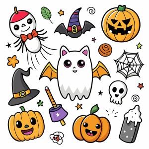 Hình minh họa nhân vật trong lễ halloween file EPS và AI mẫu MB67