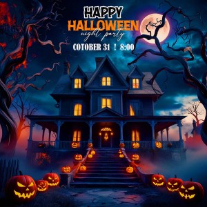 Poster lễ hội halloween file PSD mẫu MB348