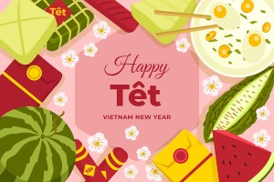 Banner bánh chưng dịp tết nguyên đán file vector - mẫu số 434