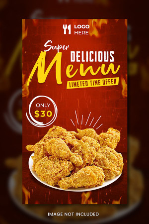 Poster quảng cáo gà rán KFC file PSD mẫu GR49