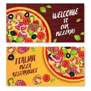 Banner quảng cáo bánh pizza file EPS và AI mẫu P75