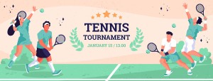 Banner giải đấu tennis file vector mẫu HV23