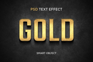 Hiệu ứng text gold file PSD mẫu HU259