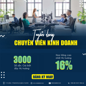 Poster tuyển dụng chuyên viên kinh doanh mẫu A72 file PSD