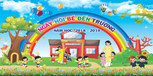 Banner vui chơi ngày quốc tế thiếu nhi file CDR mẫu TN43