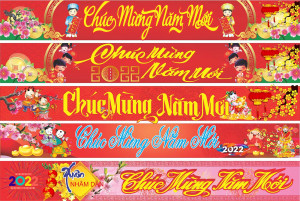 Băng rôn chúc mừng năm mới mẫu 010 - File Corel