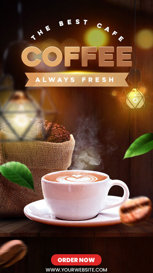 Poster quảng cáo coffee file PSD mẫu CF148