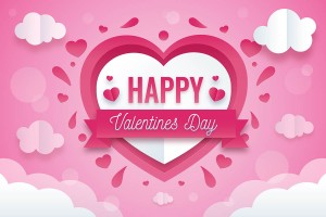 Banner trái tim ngày valentine nền hồng file vector mẫu số 955