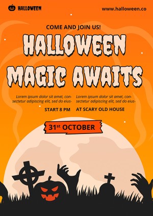 Poster lễ hội halloween file PSD mẫu MB435