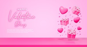 Banner ngày valentine lãng mạn file PSD mẫu BV184