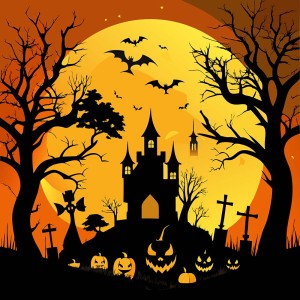 Poster lễ halloween kinh dị file EPS và AI mẫu MB38