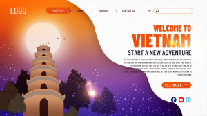 Ảnh trang chủ website du lịch Việt Nam D12 file PSD