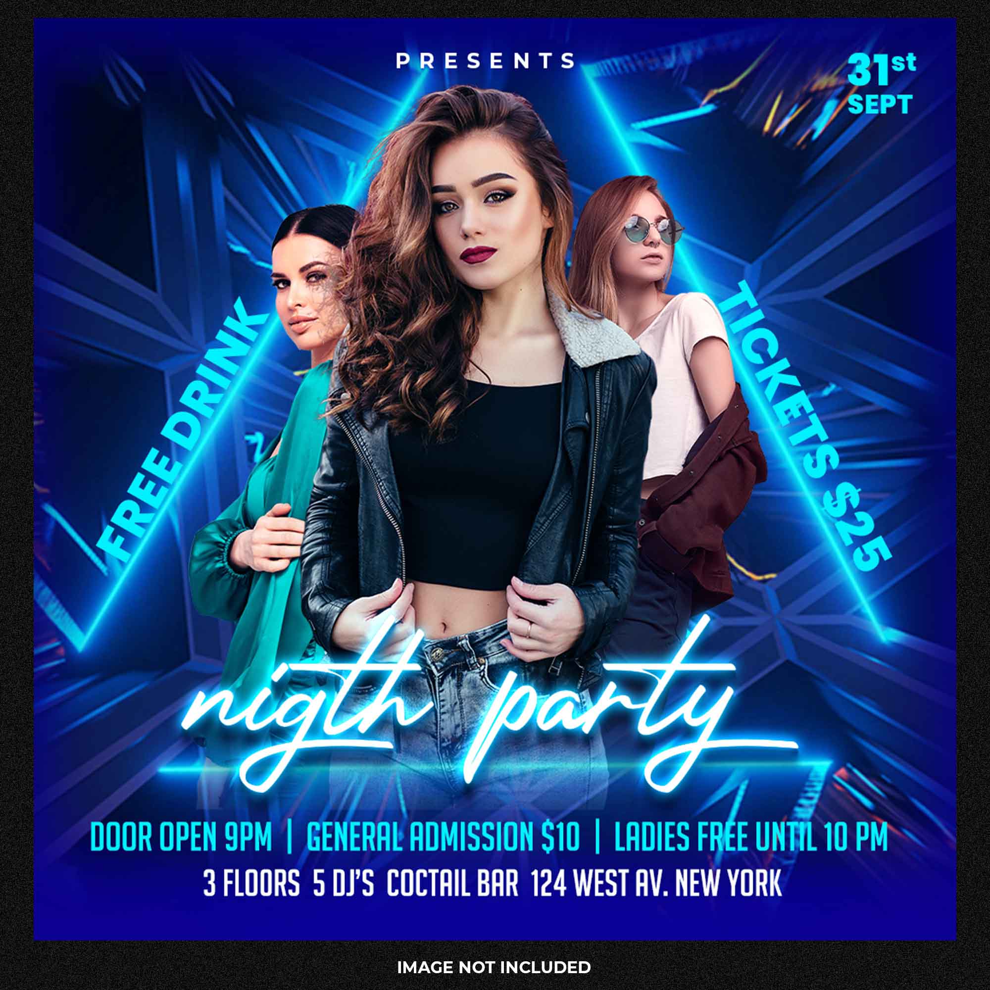 Banner đêm hội nigth Party cùng các nữ ca sĩ khách mới file PSD - Số 3489