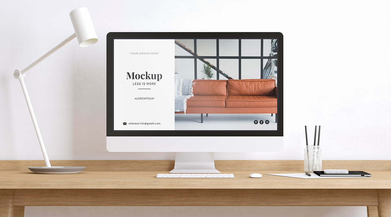 Mockup máy tính file PSD mẫu số 1