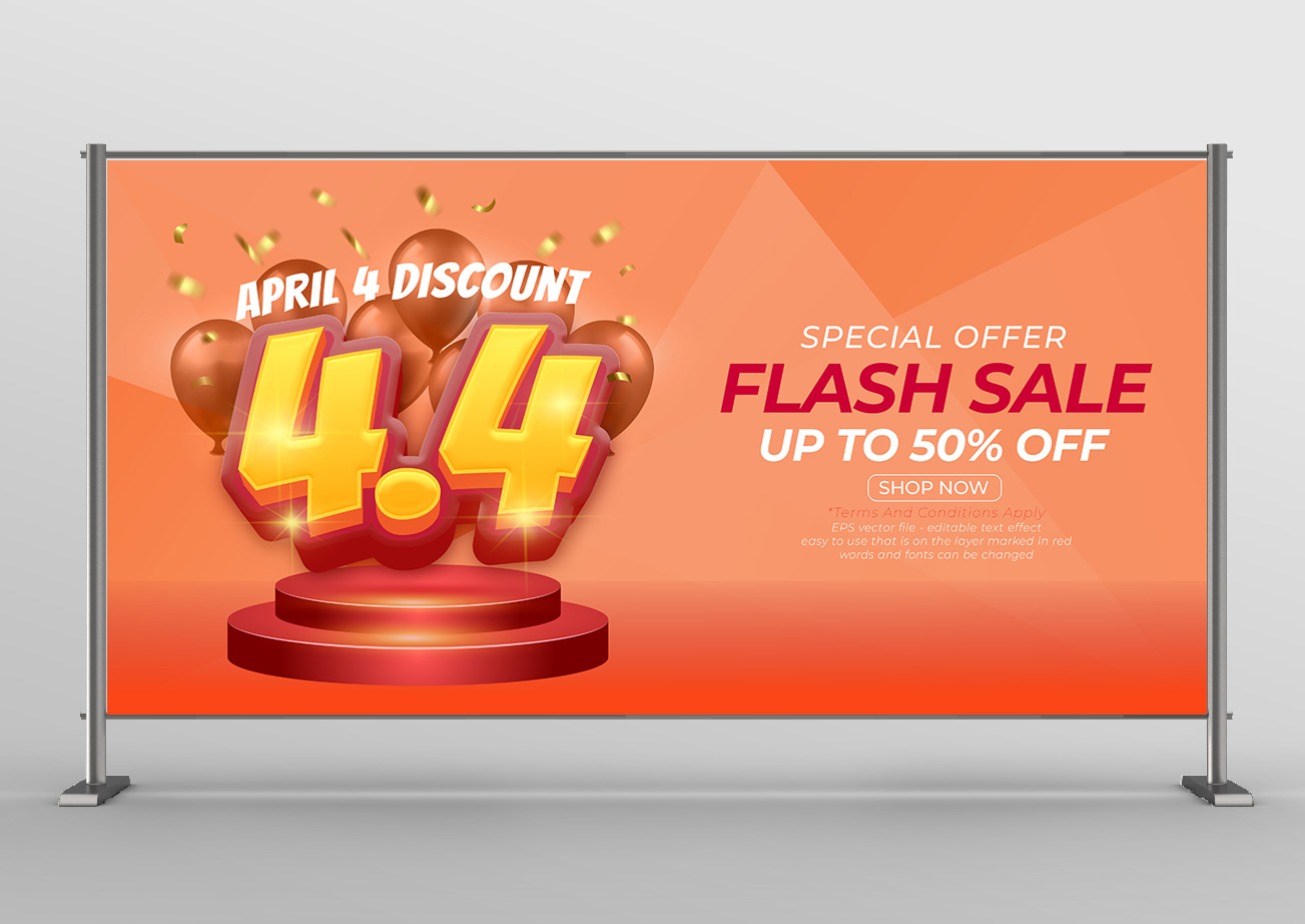 Backdrop flash sale 50% ngày 4.4 file EPS