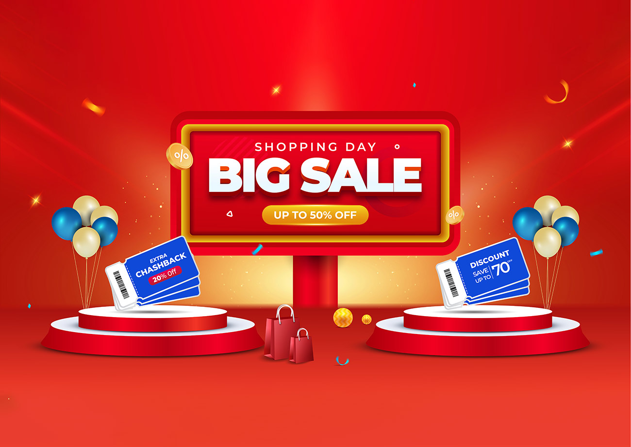 Background big sale tặng phiếu hoàn tiền 50% file EPS