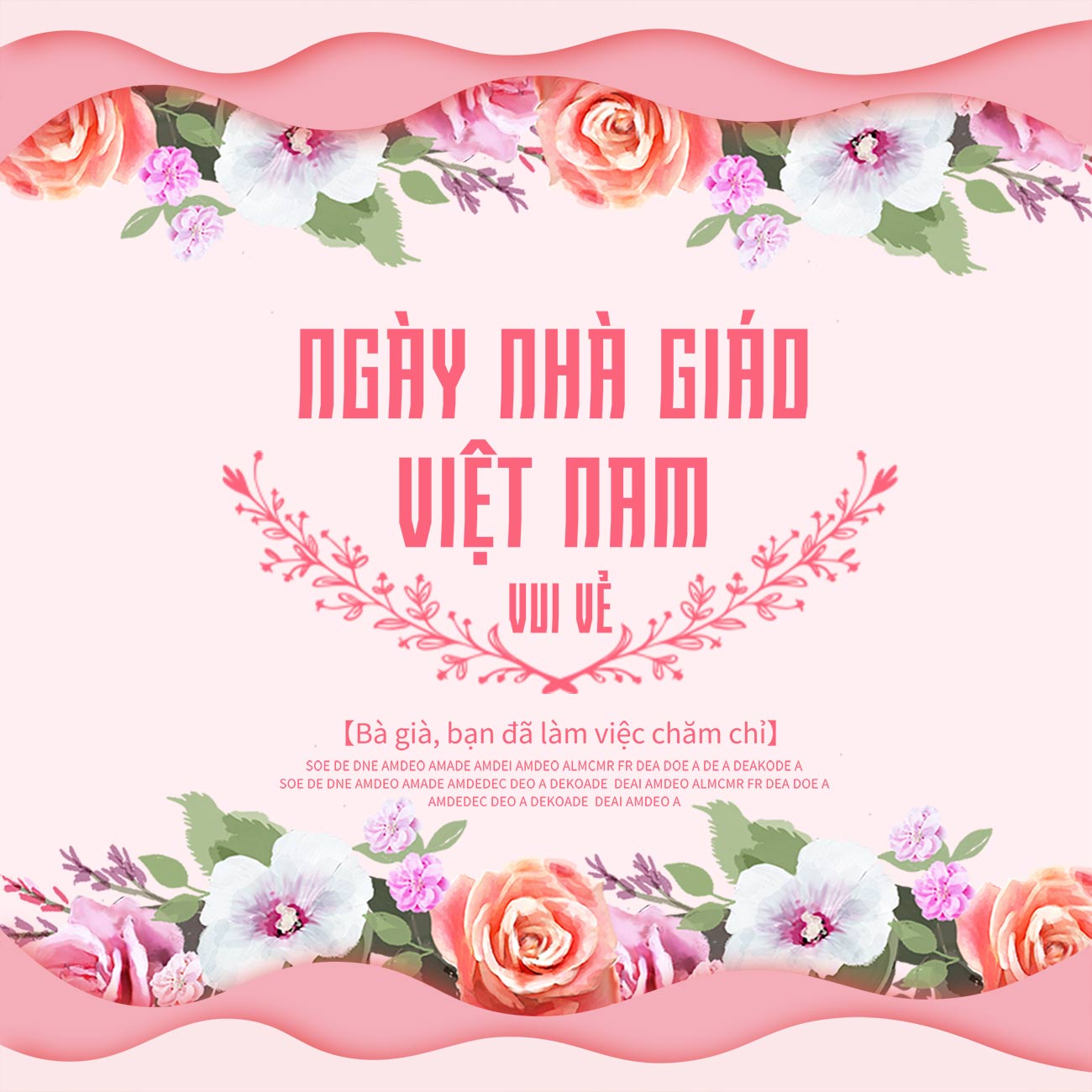 Banner hoa trang trí ngày nhà giáo Việt Nam file PSD